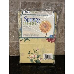 VTG Springmaid Valance Straight or Blouson 84"X15" Summer Days Floral Yellow NEW